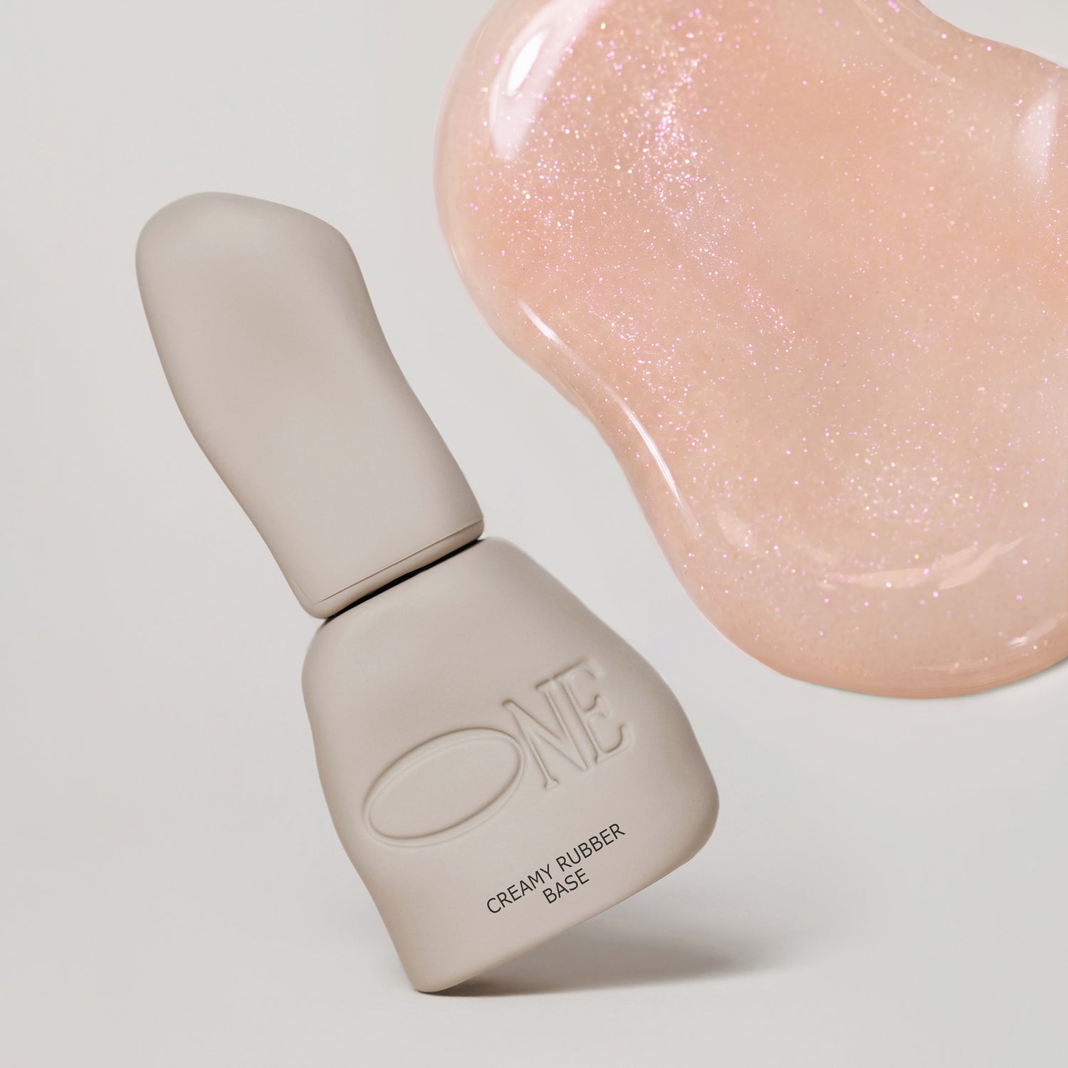 Creamy Rubber Base Soft Light Nude Pink Shimmer