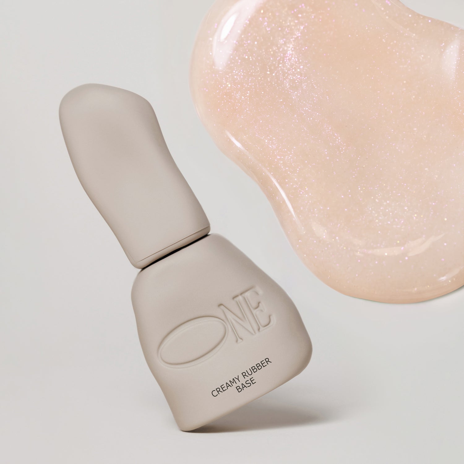 Creamy Rubber Base Soft Light Peach Pink Shimmer