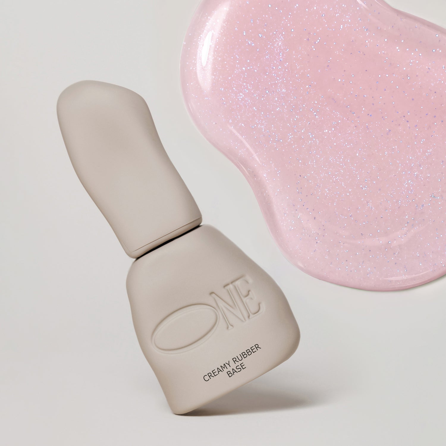 Creamy Rubber Base Soft Light Pink Blue Shimmer