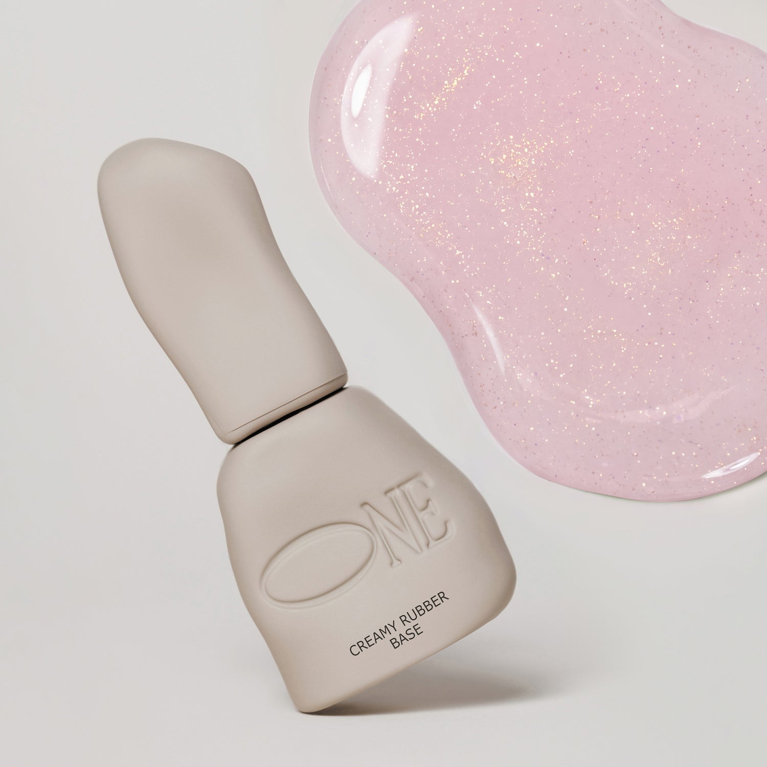 Creamy Rubber Base Soft Light Pink Gold Shimmer