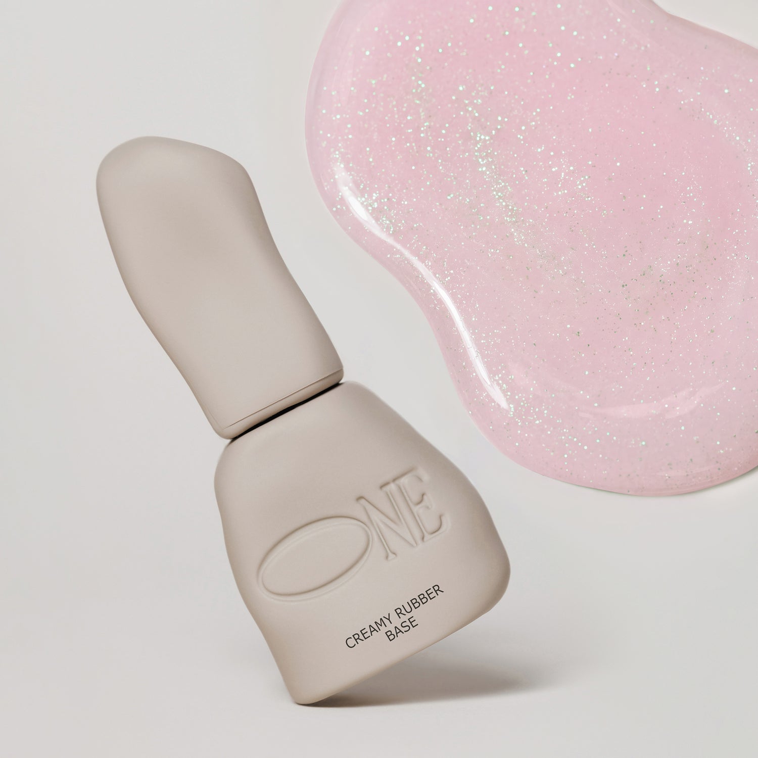 Creamy Rubber Base Soft Light Pink Turquoise Shimmer