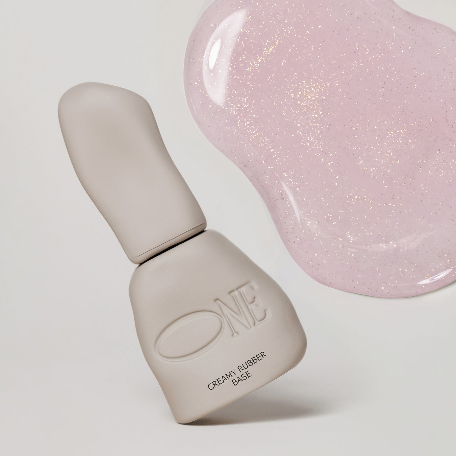 Creamy Rubber Base Soft Rose Grey Gold Shimmer