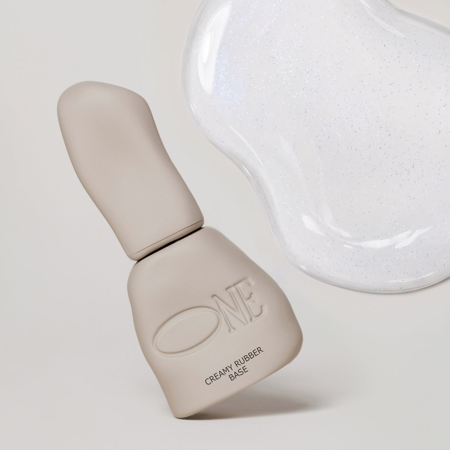 Creamy Rubber Base Soft White Blue Shimmer