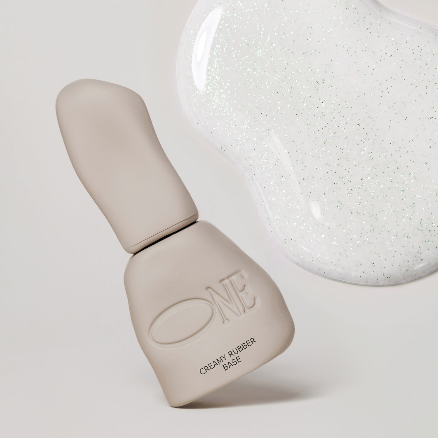 Creamy Rubber Base White Turquoise Shimmer